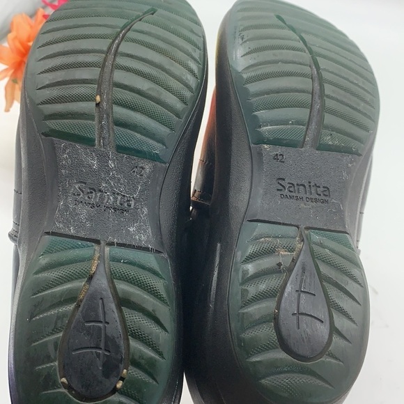 Sanita Black Leather clog Sz 42. CM1073E - Picture 6 of 7